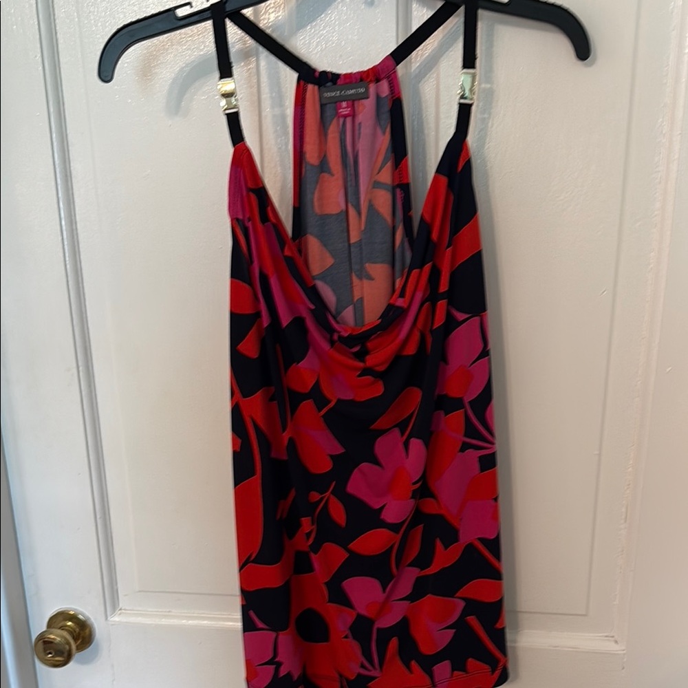Vince Camuto Red and Pink Floral Blouse